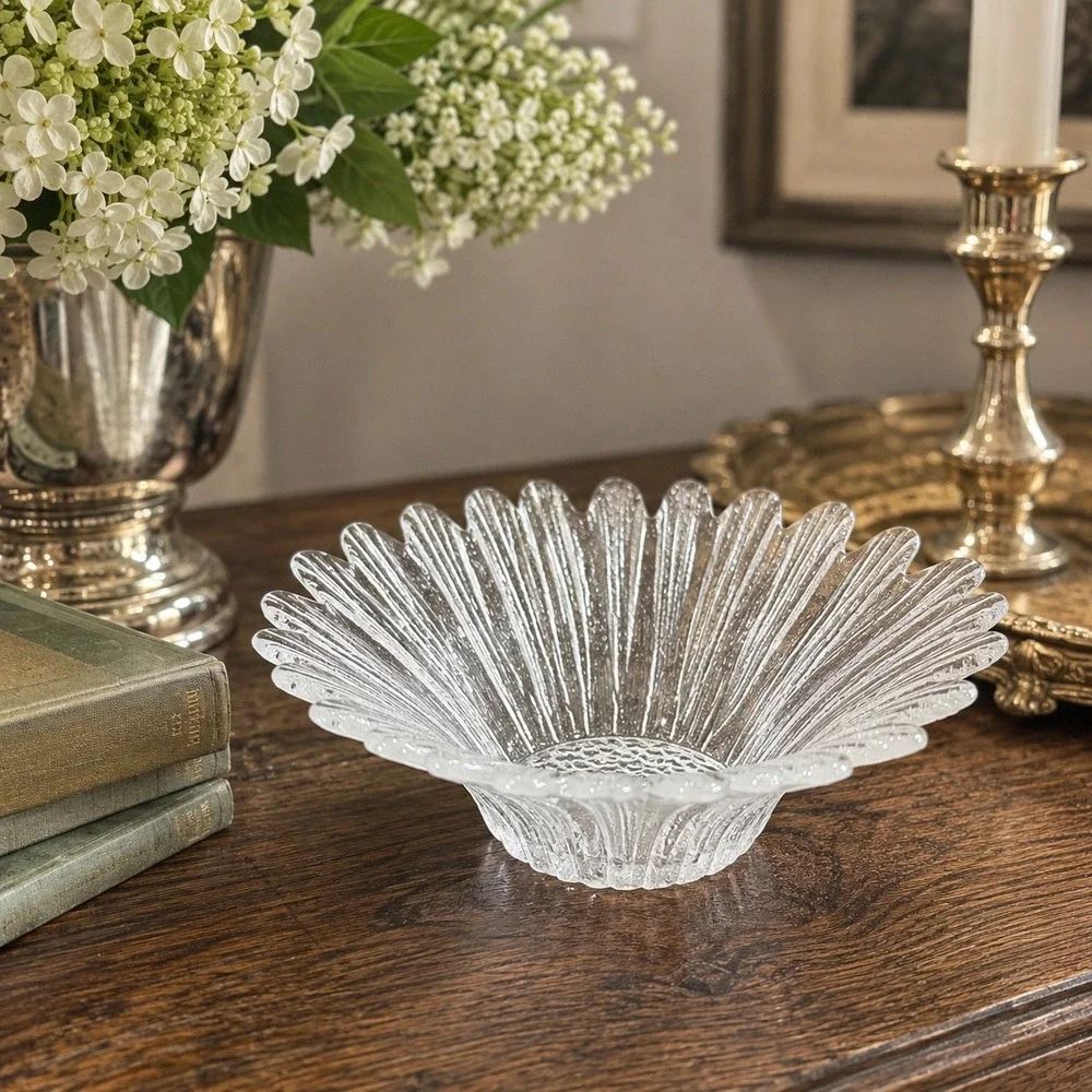 Blenko 847S Clear Daisy Bowl 26 Petal 7